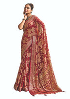 Joban Fashion Pinkdull Moss Brasso With Kasab Zari Border Saree & Tassels With Brasso Blouse - Distacart