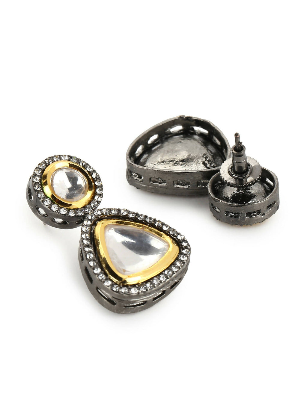 Silver-Plated Contemporary Drop Earrings - Ruby Raang - Distacart