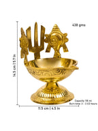 Spillbox Gold-Toned Brass Namah Kuber Diya Pooja Essential