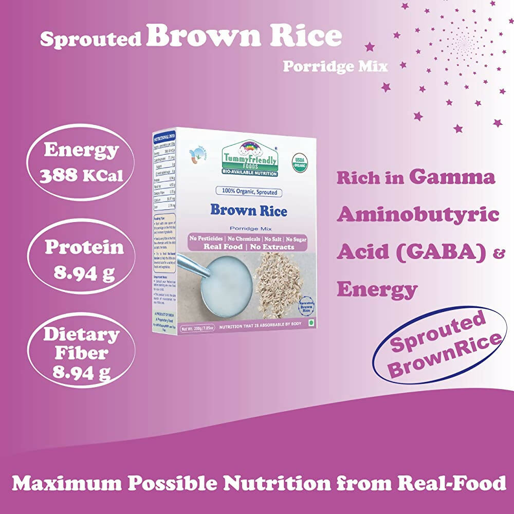 TummyFriendly Foods Organic Sprouted Brown Rice Porridge Mix Organic Baby Food for 6 Months Old - Distacart