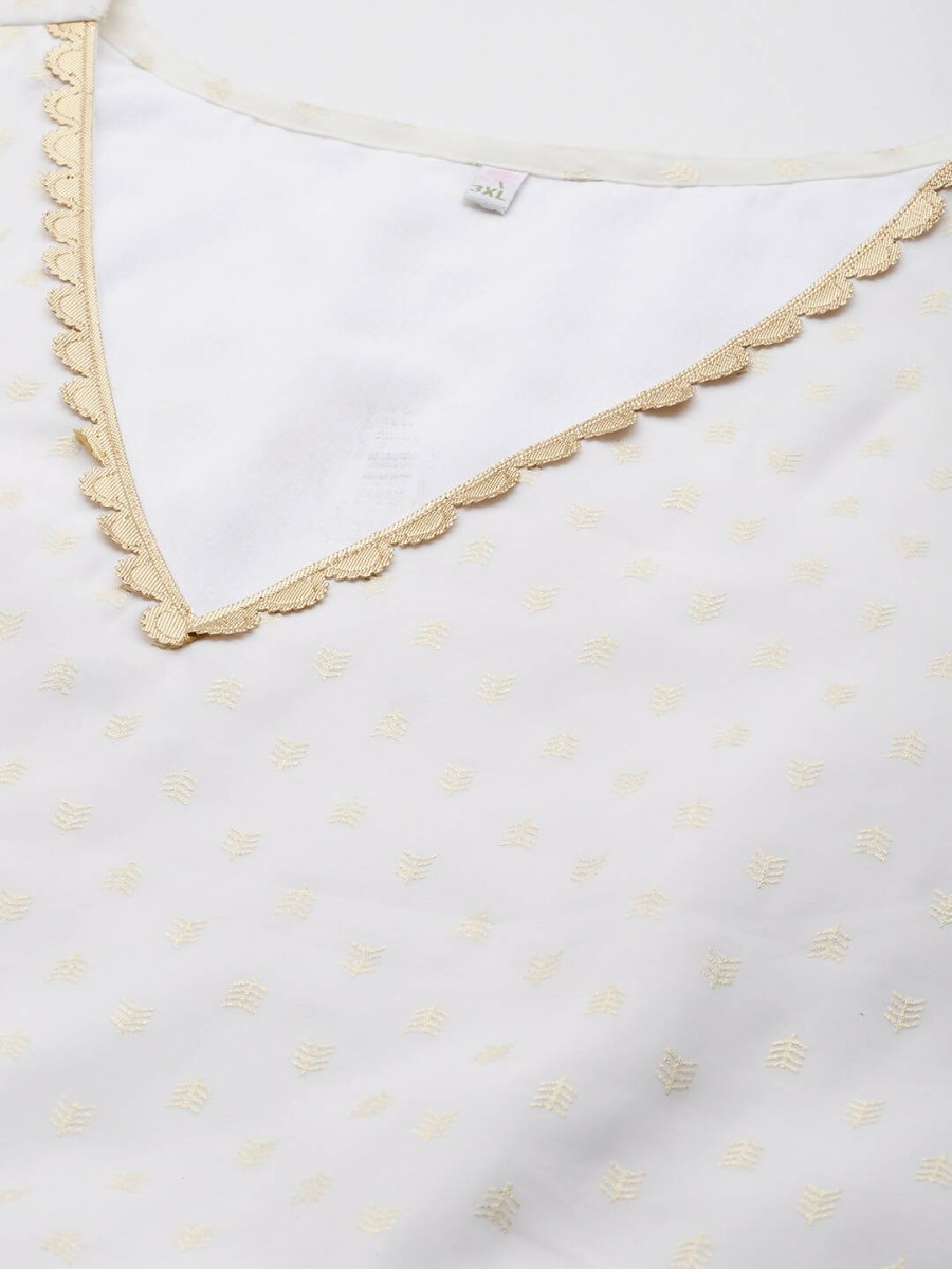 Ahalyaa Women's Traditional wear Ethnic Dress - Off White - Distacart