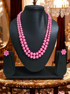 Inhanns Everyday Workwear Pearl Set (Double Layered Pearls) - Pink