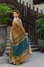 Beatitude Mustard Cotton Jacquard Border Tangail Handloom Saree