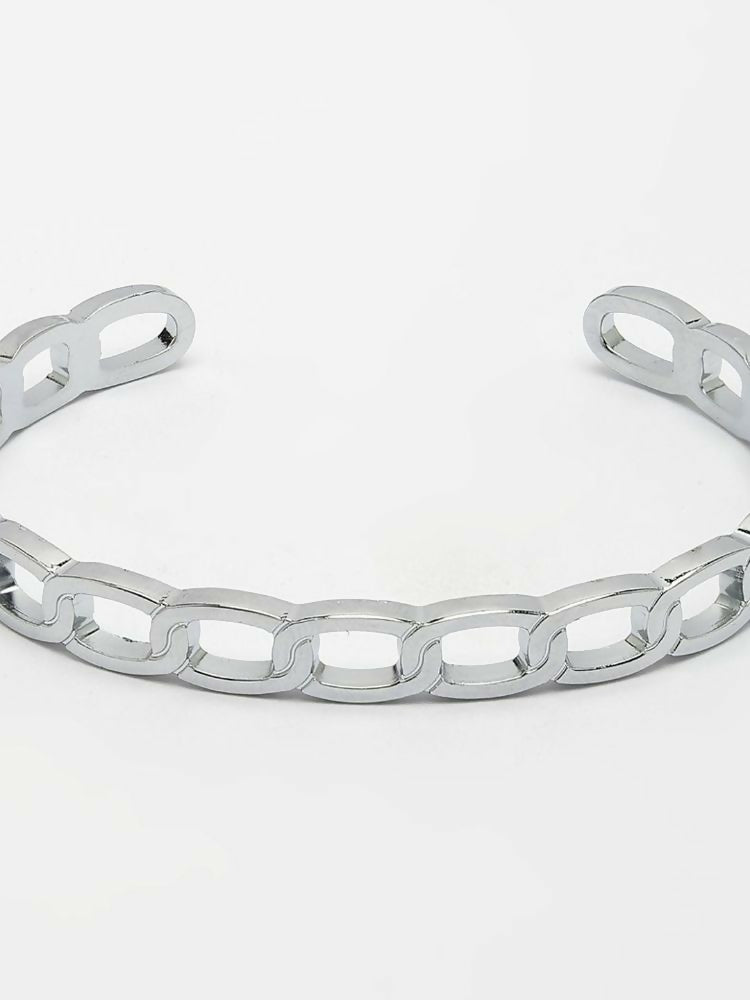 NVR Men's Silver Plated Cuff Bracelet - Distacart