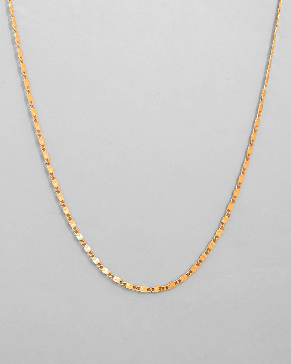 VOJ Gold-Polished Biscuit Shaped Chain For Women