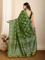 Mahendi Soft Silk Woven Meenakari Designer Saree - Vedanti