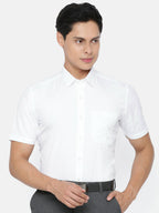 Ramraj Cotton Mens Half Sleeve Formal 100 % Cotton White Shirt