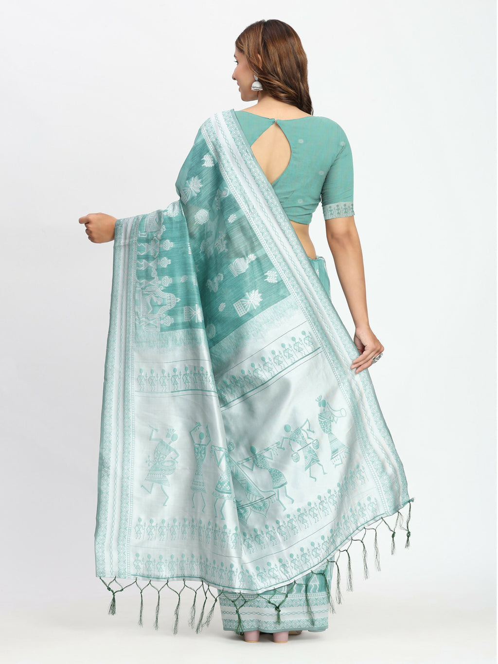 Shree Shyam Fashion Linen Cotton Mustard Saree - Distacart