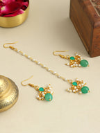 Ruby Raang Handcrafted Kundan Studded Earring With A Maang Tikka - Distacart
