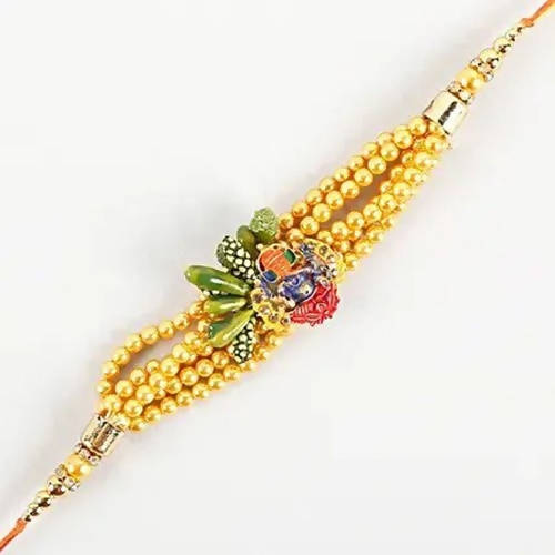 Vibrant Ganesha Rakhi & Kaju Katli Box - Distacart