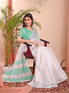Shree Shyam Fashion The White Loom White Linen Cotton Saree