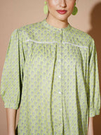 Myshka Women Green Ethnic Motifs Tops - Distacart