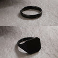 NVR Men's Set of 2 Black Rhodium-Plated Finger Ring