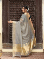 Shree Shyam Fashion Grey Cotton Saree - Distacart
