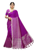 Vamika Purple Cotton Silk Weaving Saree (Twitter Purple) - Distacart