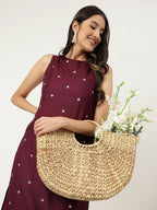 Joban Fashion Mahroon Rayon and Embroidered Work Straight Kurta Bottom Set