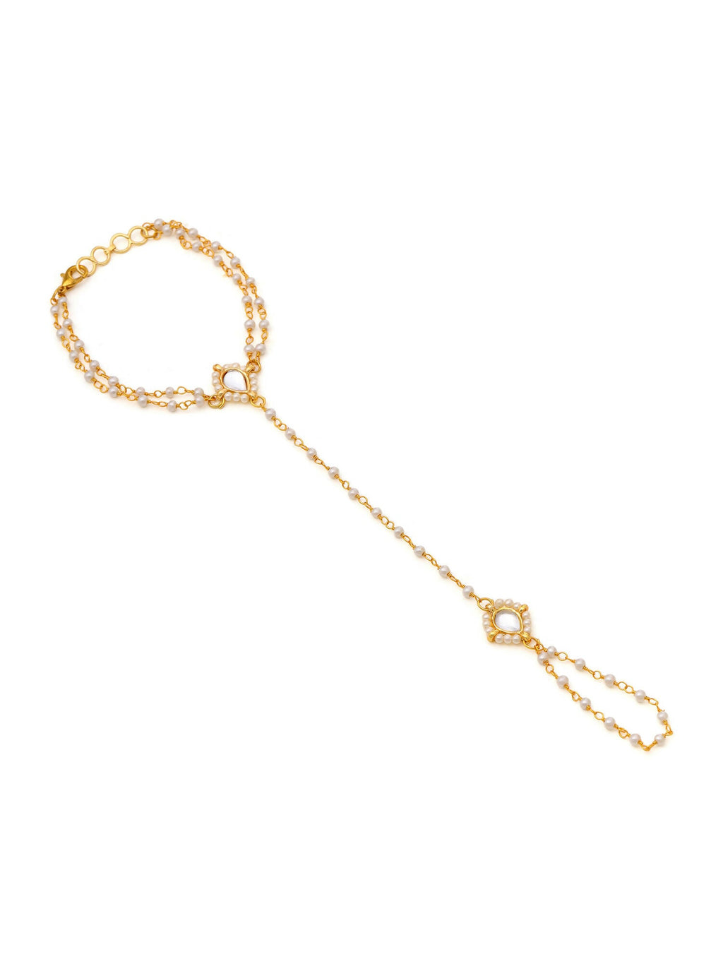 Ruby Raang Gold Kundan Haath Phool - Distacart