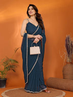 Designer Partywear Rama Georgette Fancy Saree - Durga
