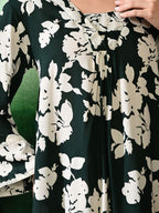 Sangria Printed A-Line Kurti With Trouser