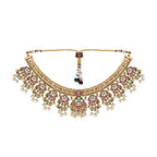 Nuyug 18K Gold Plated Estele Gold Tone Beaded Necklace Set