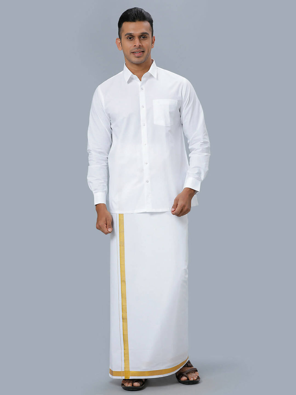 Ramraj Cotton Mens Full Sleeve Formal 100 % Cotton White Shirt