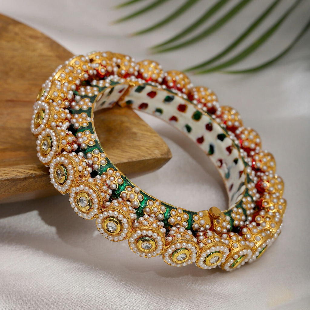 Meenakari and Jadau Bangle (Multi Color) - Ruby Raang - Distacart