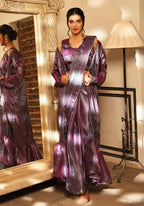 Lavender Tom Silk Plain Ready To Wear Saree With Stitched Blouse - Satiksha