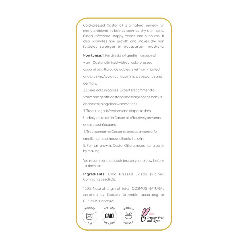 Earthbaby 100% Natural Origin Wood Cold Pressed Castor Oil