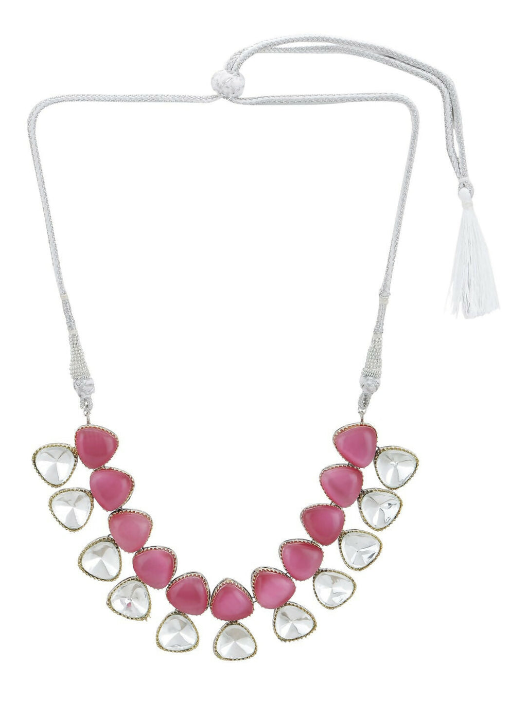 Pink and Kundan Stone Neckpiece- Ruby Raang