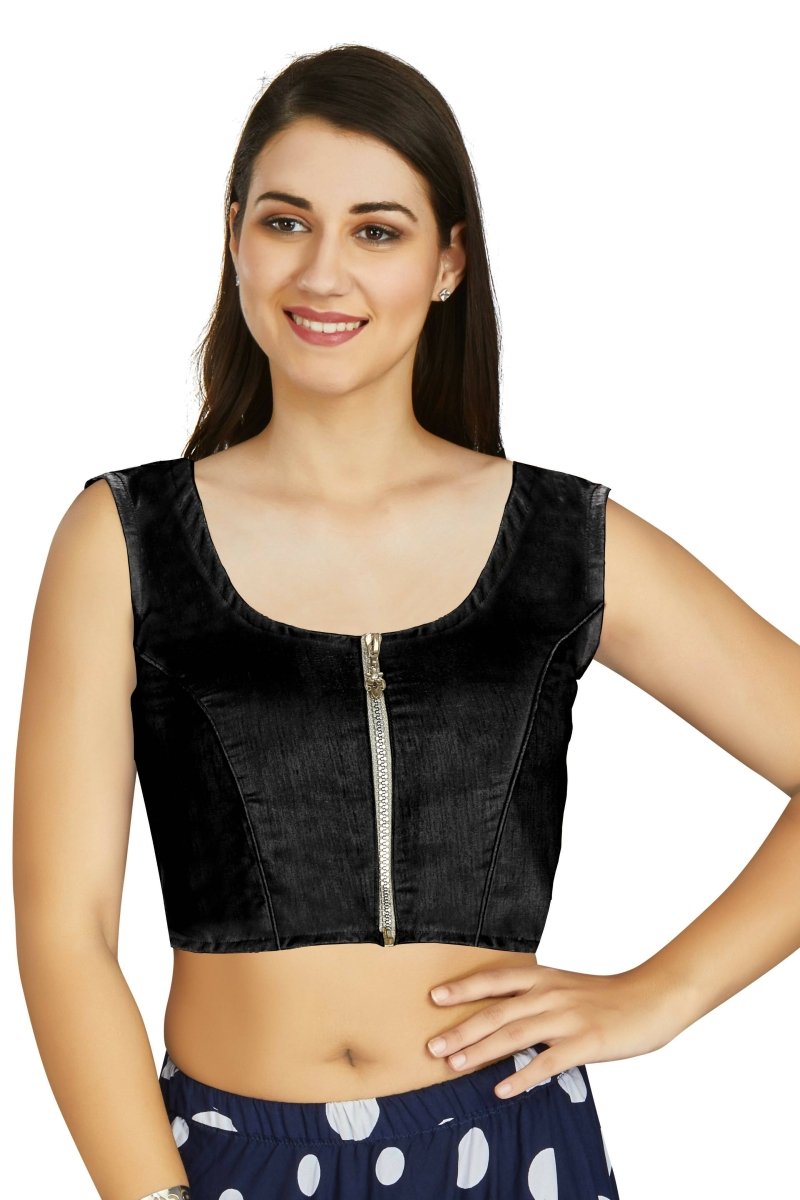 Aastha Fashion Women's Black Art Silk Designer Traditional Readymade Blouse