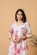 Joban Fashion Magenta Tie & Dye Kurta Pant Set - Distacart