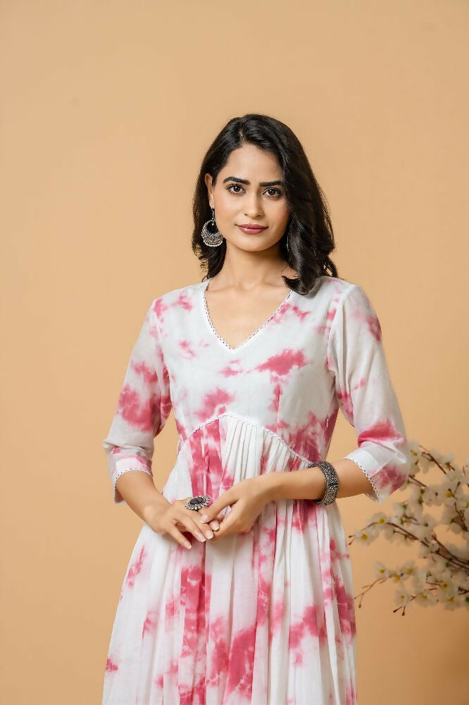 Joban Fashion Magenta Tie & Dye Kurta Pant Set - Distacart