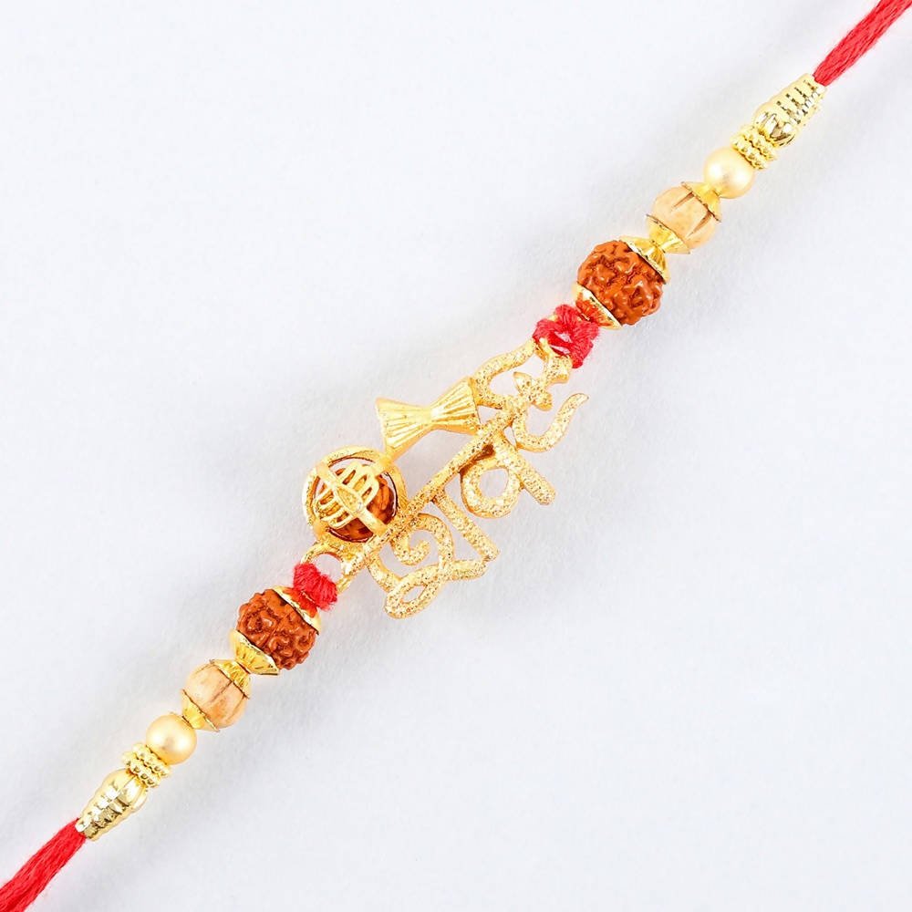 Auspicious Lord Shiv Rakhi & Kaju Roll Box - Distacart