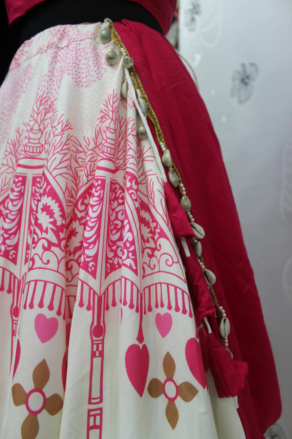 White Rayon Thread Embroidered Navratri Lehenga Choli with Dupatta - Raas