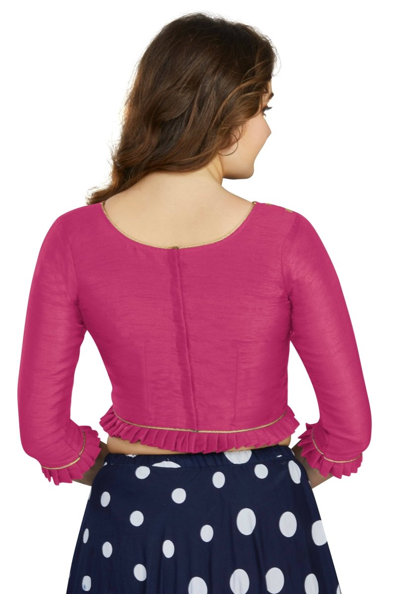 Aastha Fashion Women's Pink Art Silk Designer Party Wear Readymade Blouse