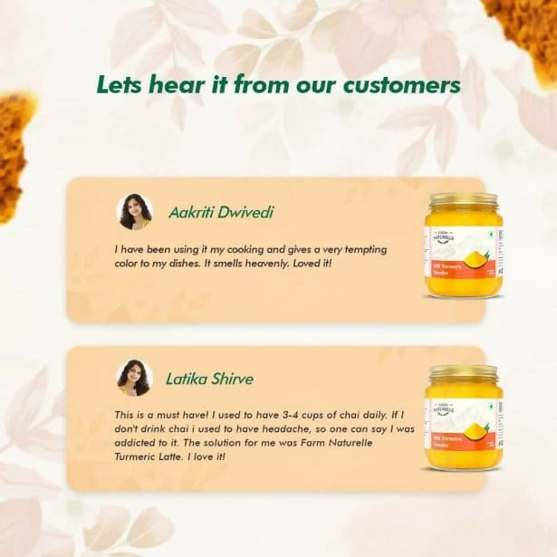 Farm Naturelle Himalayan Turmeric Powder Curcumin-Rich and Pure