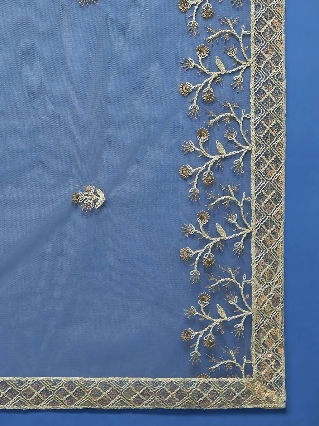 House of Panchhi Pista Net Sequinse Work Lehenga & Blouse, Dupatta