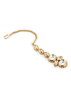 Gold-Plated White Kundan-Studded Maangtikka - Ruby Raang - Distacart