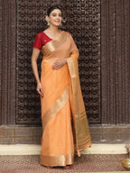 Shree Shyam Fashion Orange Cotton Saree - Distacart