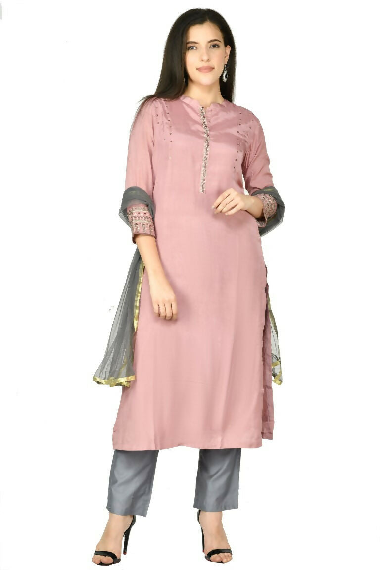 Joban Fashion Rose Gold Maslin Kurta Set