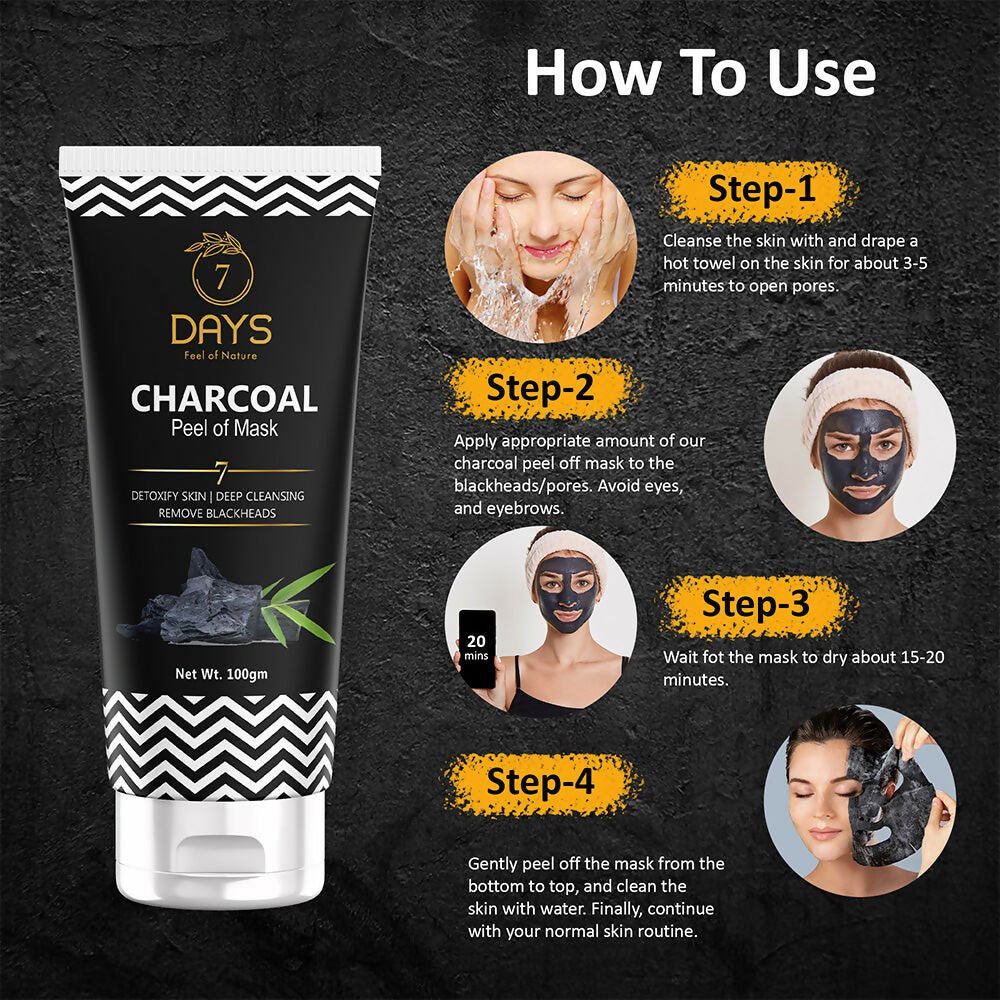 7 Days Activated Charcoal Mask packaging detail