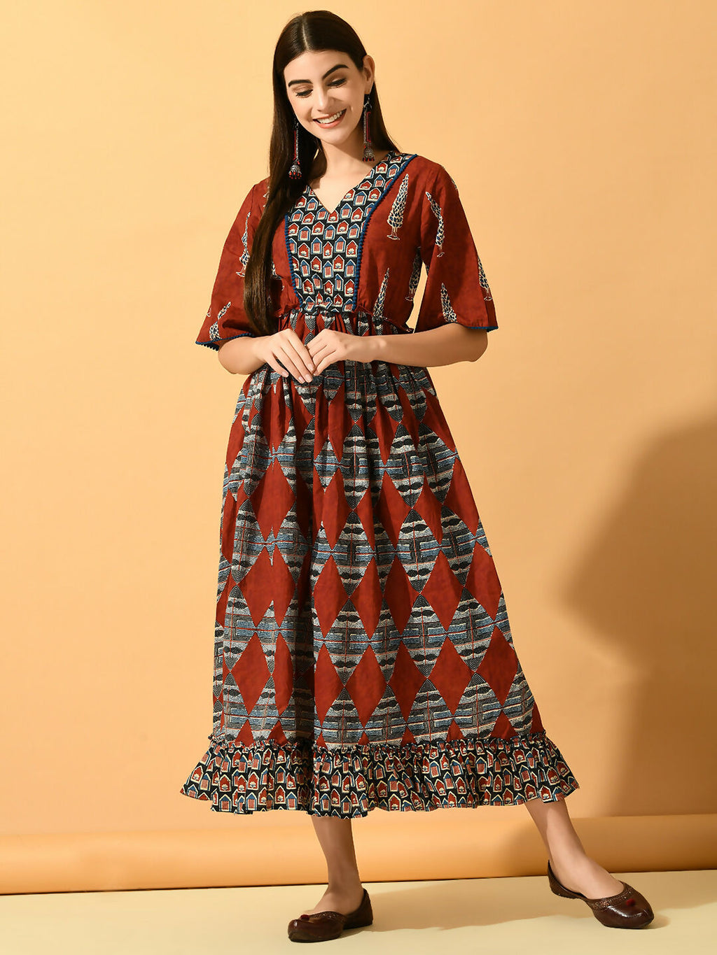 Myshka Women's Multi Fit and Flare Party Dress - Distacart