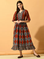 Myshka Women's Multi Fit and Flare Party Dress - Distacart