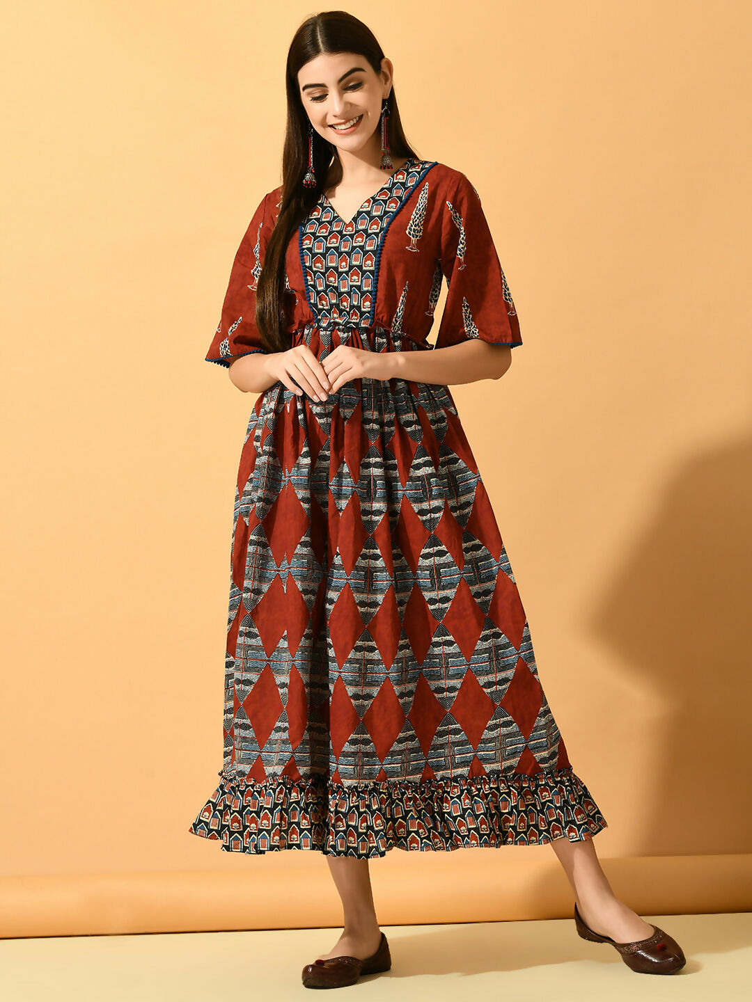 Myshka Women's Multi Fit and Flare Party Dress - Distacart