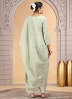 Chhap Light Green Colour Satin Silk Hand Work Salwar Suit - Distacart