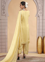 Chhap Yellow Colour Satin Silk Hand Work Salwar Suit - Distacart