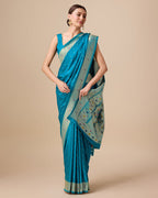 Monjolika Fashion Opulent Paithani In Regal Blue Color With Gold Weaves Delicate Zari Work Silk Saree