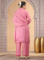 Chhap Pink Colour Satin Silk Hand Work Salwar Suit - Distacart