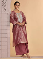 Chhap Rust Brown Colour Organza Shimmer Hand Work Salwar Suit - Distacart