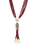 Gold-Polished Alloy Crystals And Rhinestones Victorian Long Necklace - The Pari